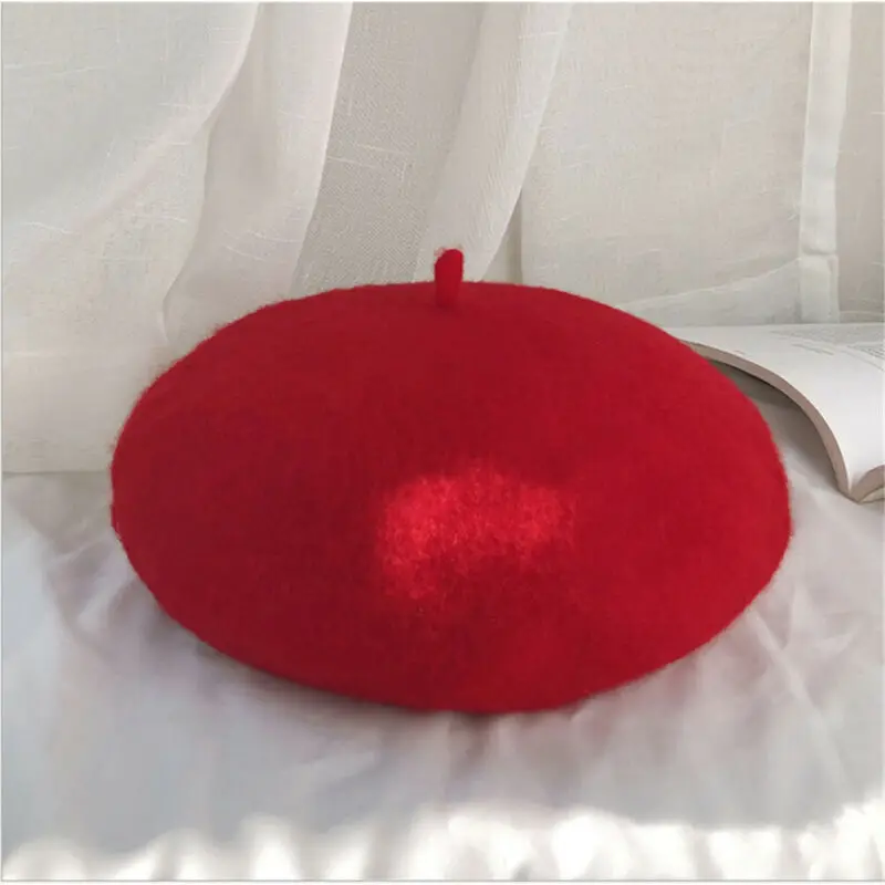 Брендовая новинка Милая женская шапка берет зимние теплые шапки во французском