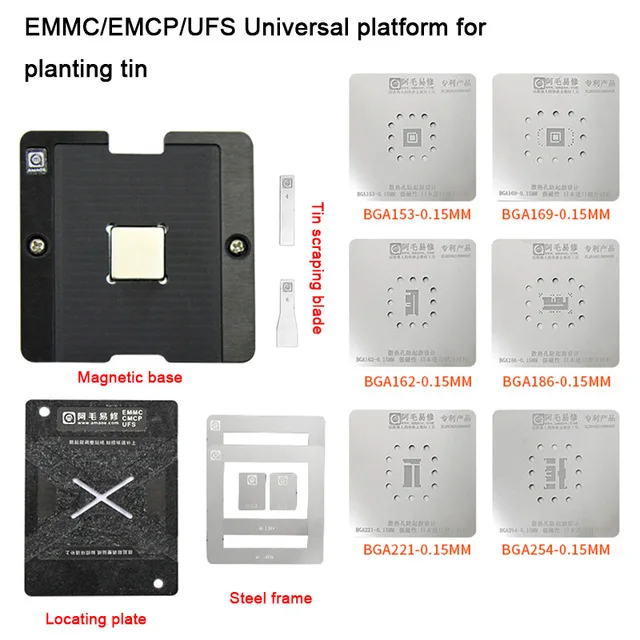 EMMC EMCP UFS BGA 153 162 169 186 221 254 универсальная поддерживающая платформа установка