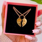 Персонализированное женское ожерелье с двумя наименованиями, ювелирные изделия на заказ, подарки ко дню Святого Валентина дружбы