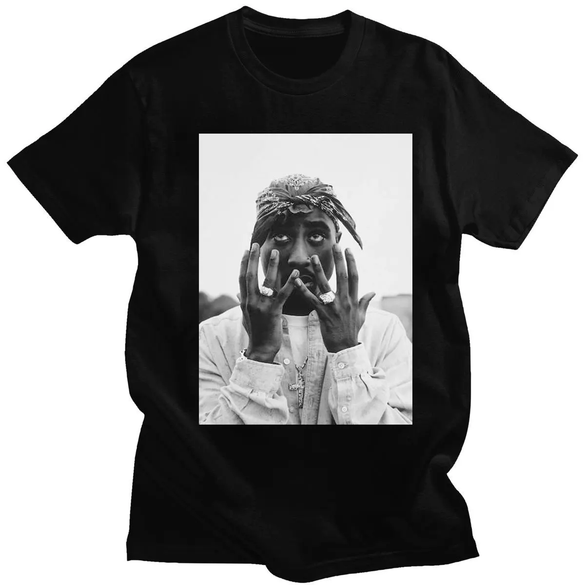 2pac Тупак Шакур повседневная классическая мужская футболка модная хип-хоп