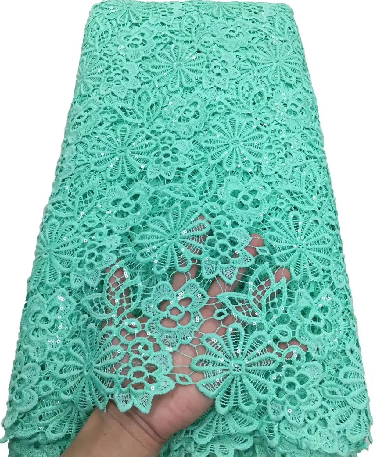 2020 Lastest African Cord Lace Fabrics nigerian guipure Embroidery high quality lace Fabircs for Nigerian Party | Дом и сад
