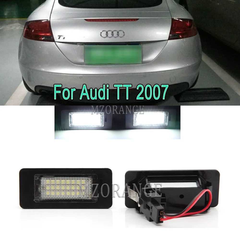 

1 Pair LED Number License Plate Light For Audi TT 2007 12V 6000k White SMD3528 Plate Light Error Free Car Parts Lamp
