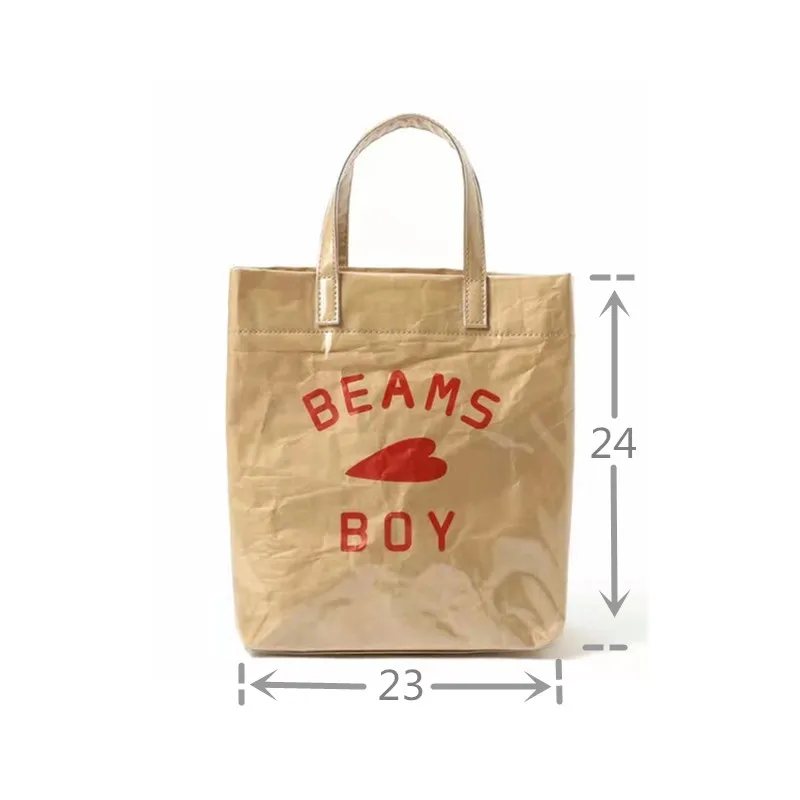 

Double-layer Waterproof Pvc Handbag Washed Kraft Paper Size Tote Bag designer Hand Bag for women 2021 Beach Shoulder Bag