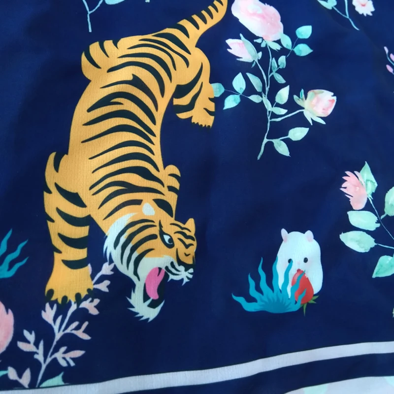 Китайское платье Qipao с принтом темного тигра длинная юбка воротником-стойкой