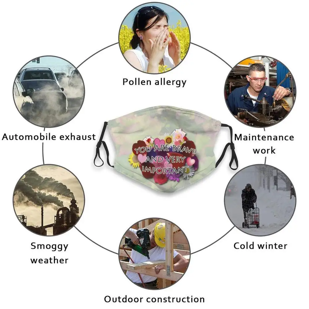 

Capable Brave Significant Reusable Mouth Mask Filter Cool Kawaii Funny Custom Design Masks Capable Brave Significant Saying