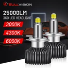 D2S D4S HID фары 25000LM светодиодный H7 360 K 3000K 4300K 6000 H1 9012 9005 HB3 HB4 H11 H8 H9 8 сторонние CSP чипы автомобильные ксеноновые комплекты