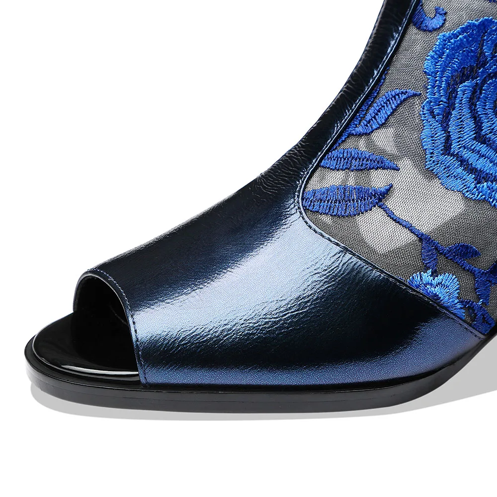 Ботинки женские из бычьей кожи роскошные полусапожки на высоком каблуке с