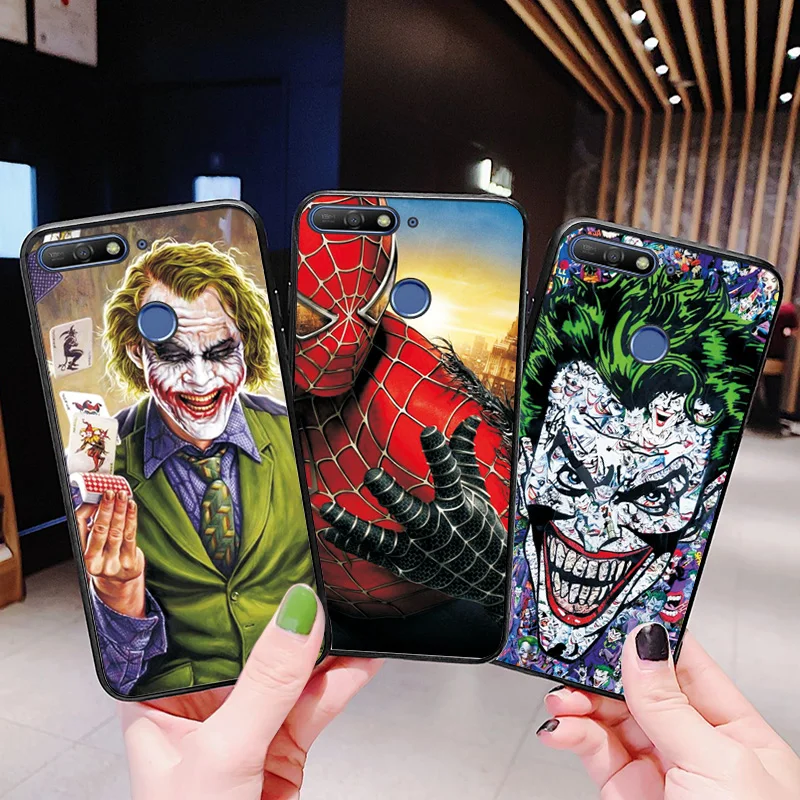Для huawei Honor 7C 8c 8s 8x чехол капитан Марвел Человек-паук черный ТПУ чехол для телефона чехол для huawei Y7 Y6 Y5 Prime Y5 Lite сумка
