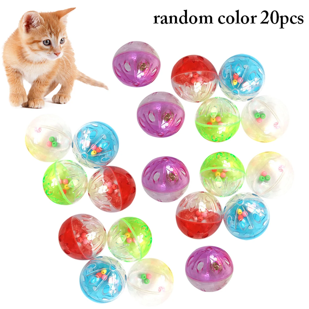 

20PCS Dorakitten Cat Ball Toys Plastic Lightweight Colorful Kitten Bell Toy Kitten Ball Toy Dog Cat Training Interactive Toys