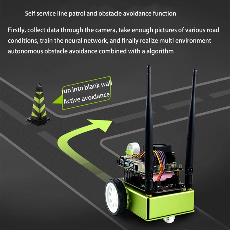 JetBot AI Kit Acce Accessories for Jetson Nano to Build Autonomous Line Patrol Obstacle Avoidance | Компьютеры и офис
