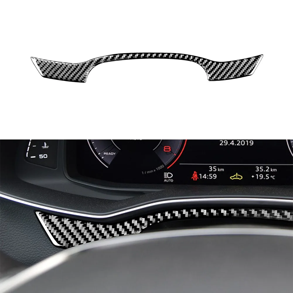 

Instrument Dashboard Frame Decoration Cover Trim Sticker Decal for Audi A6L A7 2019 Car Interior Accessories Soft Carbon Fiber