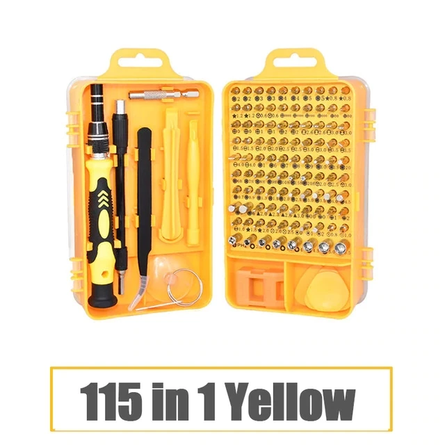 115-Yellow KINDLOV 112 в 1 Набор отверток Отвертка Набор бит Многофункциональный прецизионный мобильный телефон Ремонтное устройство ручные инструменты Torx Hex - Цвет: 115-Yellow