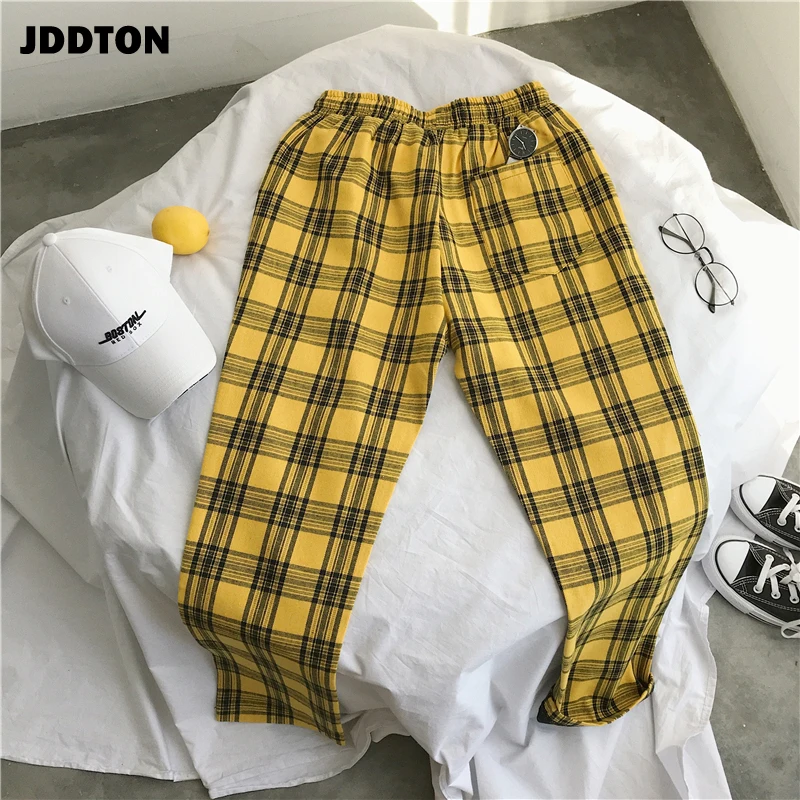 Брюки JDDTON мужские свободные в клетку спортивные штаны стиле Харадзюку султанки