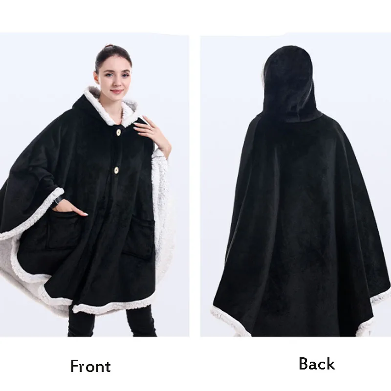 

Lazy Blanket TV Blanket Sweater Blanket Lazy Blanket Hooded Pullover Sweater Casual Warm Pajamas TV Blanket Plush Cover Cushion