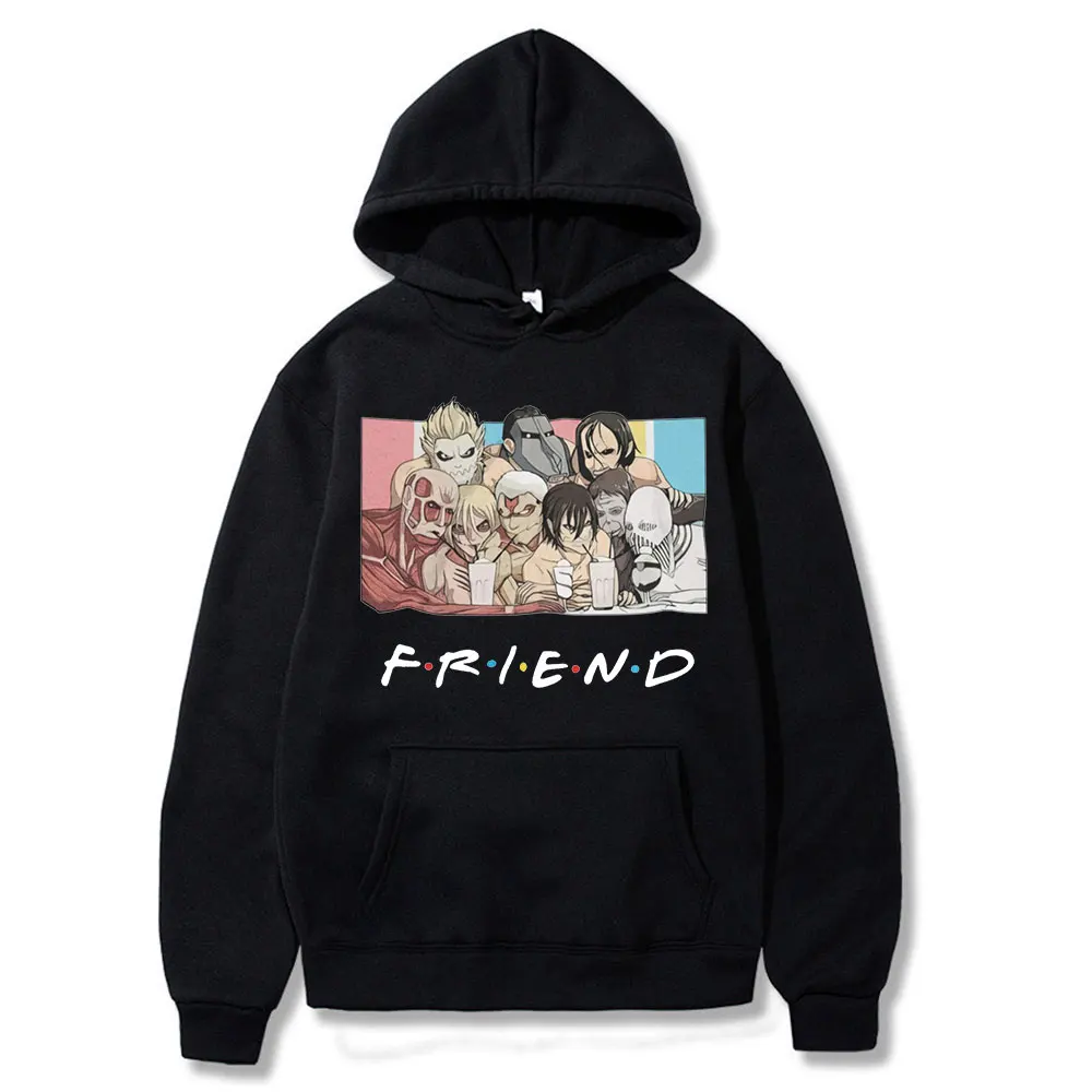 

Hot Sale Couple Hoodies Attack on Titan Friends Print Four Seasons Cotton Wear Long Sleeves Hoodie Daily High Quality Streetwear