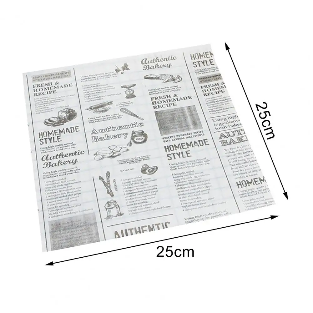 50Pcs/Set Practical Oil-proof Paper Decorative Easy Cut Food Word Pattern Baking Package Wrappers for Home Creative Burger - купить по