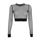 Женские футболки, сексуальные сетчатые, Клубные, готические, черные, в стиле хип-хоп, облегающие, летние, модные, повседневные, готические, короткие, топы