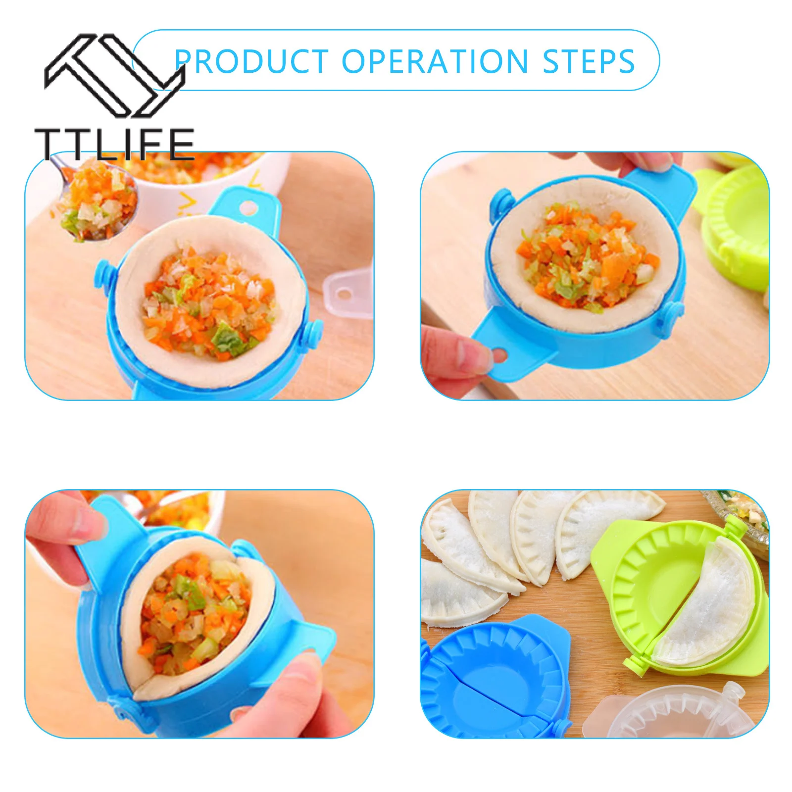 3Pcs Portable Dumpling Maker Device New Kitchen Tools Dumpling Jiaozi Maker Device Easy DIY Dumpling Mold Kitchen Appliances
