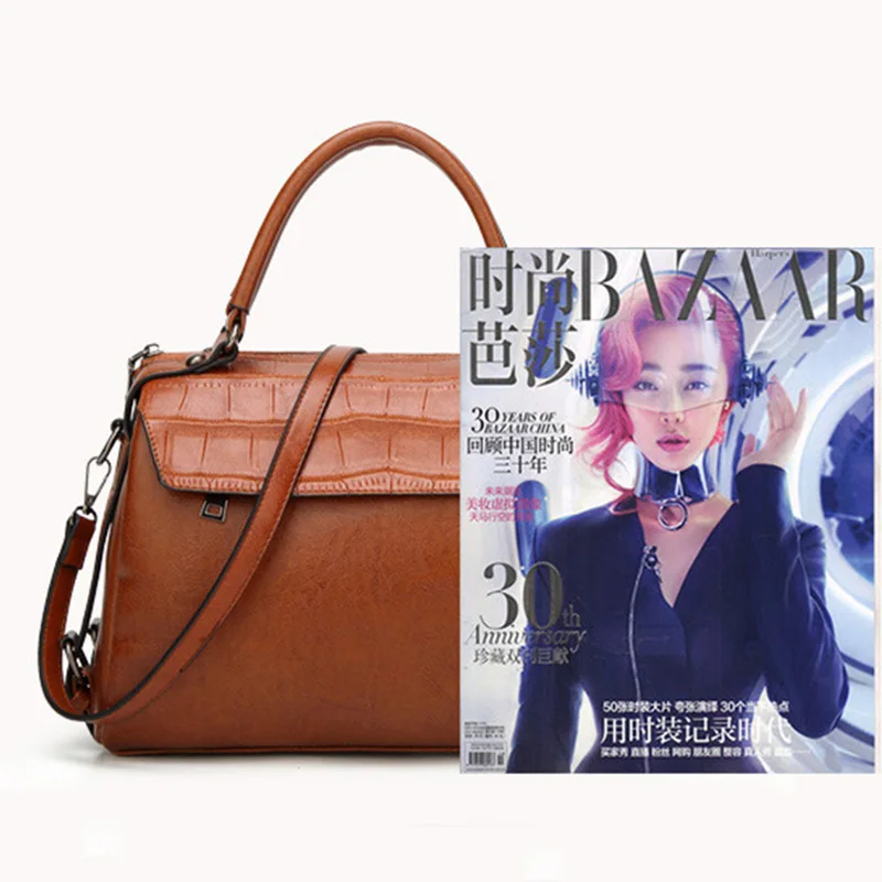 

2020 Women Handbag New Fashion Vintage pu Leather Hand bags Female Top-handle Bags Large Capacity Crossbody Bag