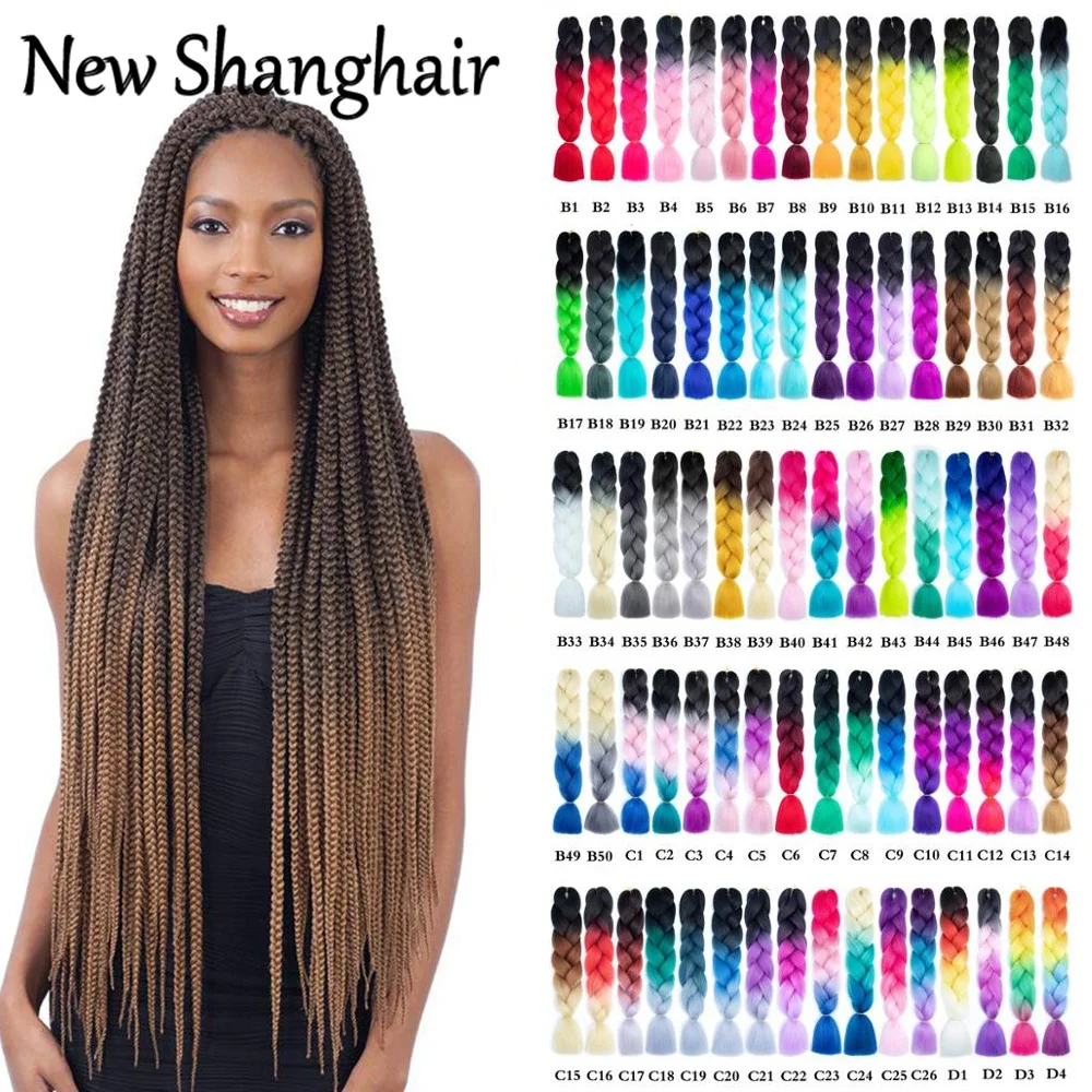 

Jumbo Braiding Hair 24 Inch Pre Stretched For Afro Ombre Extensions 100g/pcs Braids Bug Color African Braids