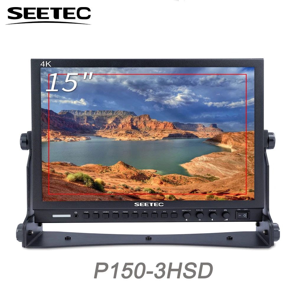 Seetec 15-дюймовый алюминиевый дизайн 1024x768 HD Pro широковещательный ЖК-монитор 3G-SDI HDMI-совместимый AV YPbPr стандартный настольный ЖК-дисплей