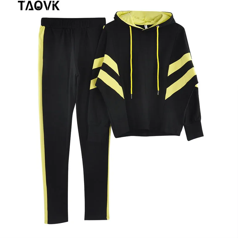 TAOVK/хлопковые спортивные комплекты из 2 предметов Цветная Короткая Толстовка и