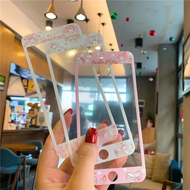 Защита экрана с мультяшным рисунком для iPhone 8 7 6 6S Plus закаленное стекло 3D 9H пленка