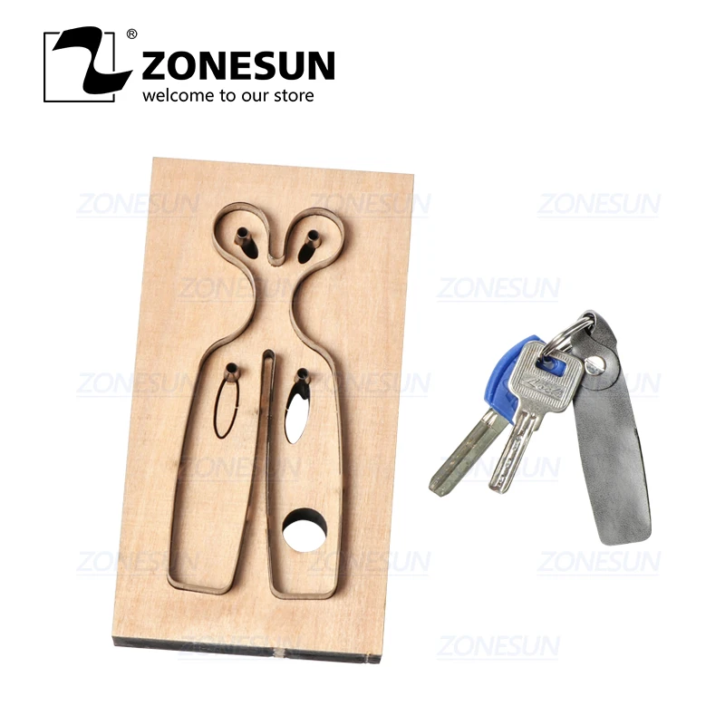 ZONESUN S001 изготовленный на заказ кожаный брелок для ключей высечки ручной работы