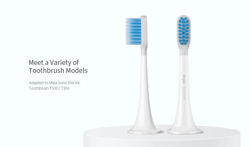 Xiaomi Mijia, чувствительные зубы, звуковая электрическая зубная щетка, головка с двойным наконечником, тонкая мягкая зубная щетка для 111 T500/T300, 3 шт