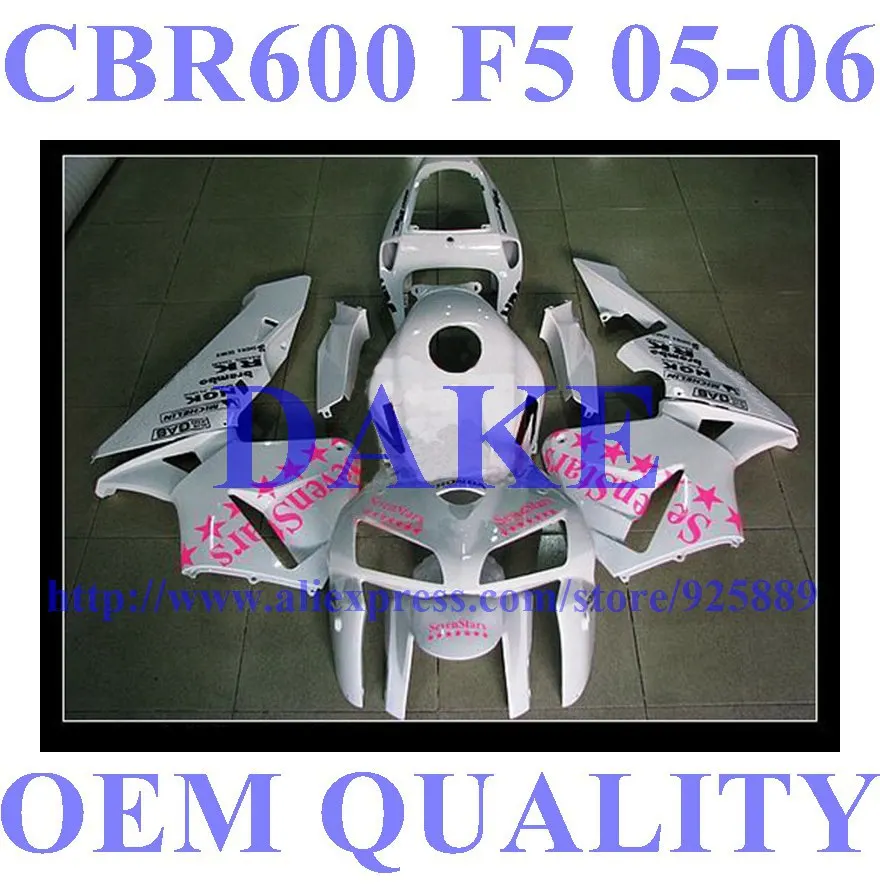 

Injcetion Mold Fairing Kits For HONDA CBR600RR 05 06 F5 CBR600 RR 2005 2006 Hi-grade ABS Fairings Part Pink 7stars White