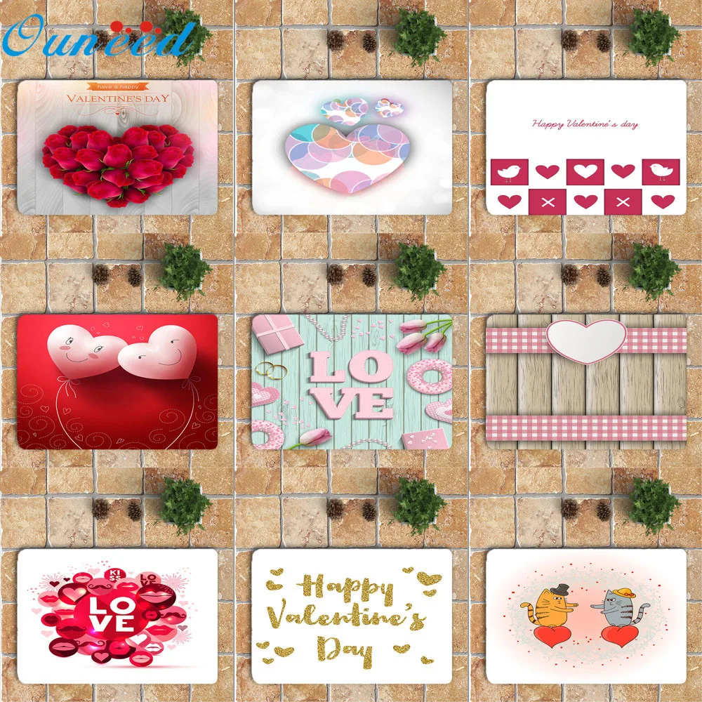 Нескользящий напольный коврик Ouneed декор на День святого Валентина ковер для