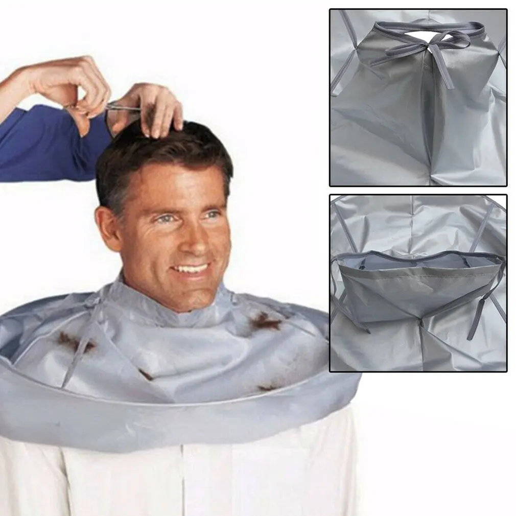 

Adult Foldable Hair Cutting Cloak Umbrella Cape Home Salon Barber Adult Medium / Grey Waterproof Haircut Cape Cloak 1pcs