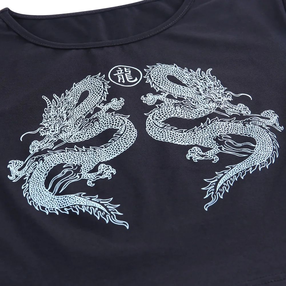 

Women Short Sleeve Dragon Print T-shirt Summer Fashion Crop Top for Shopping Daily Wear 2021 New Fashion T-shirt