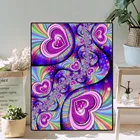 Психоделическая круглая алмазная живопись абстрактные синие сердца любовь полный квадрат стразы искусственная вышивка N1322