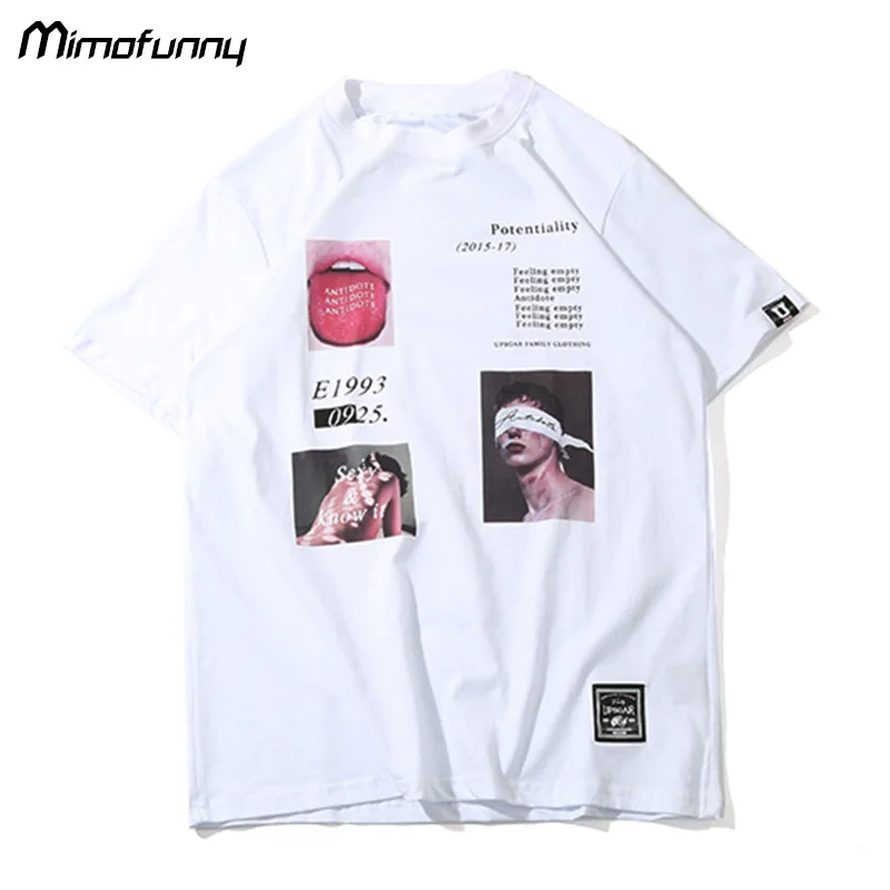 

T Shirt Men Funny Illustration Print Men's O-neck Tee Shirt Cotton High Quality Tops Fashion High Street Couple Tees Streetwear