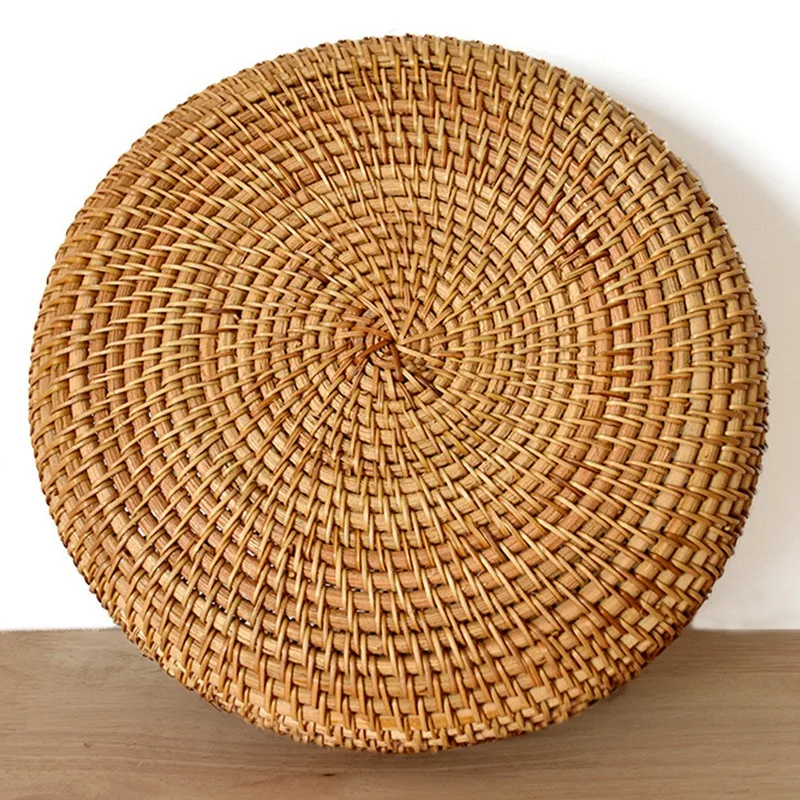 

Rattan Woven Fruit Basket Round Woven Storage Basket Dim Sum Basket Living Room Bedroom Desktop Basket