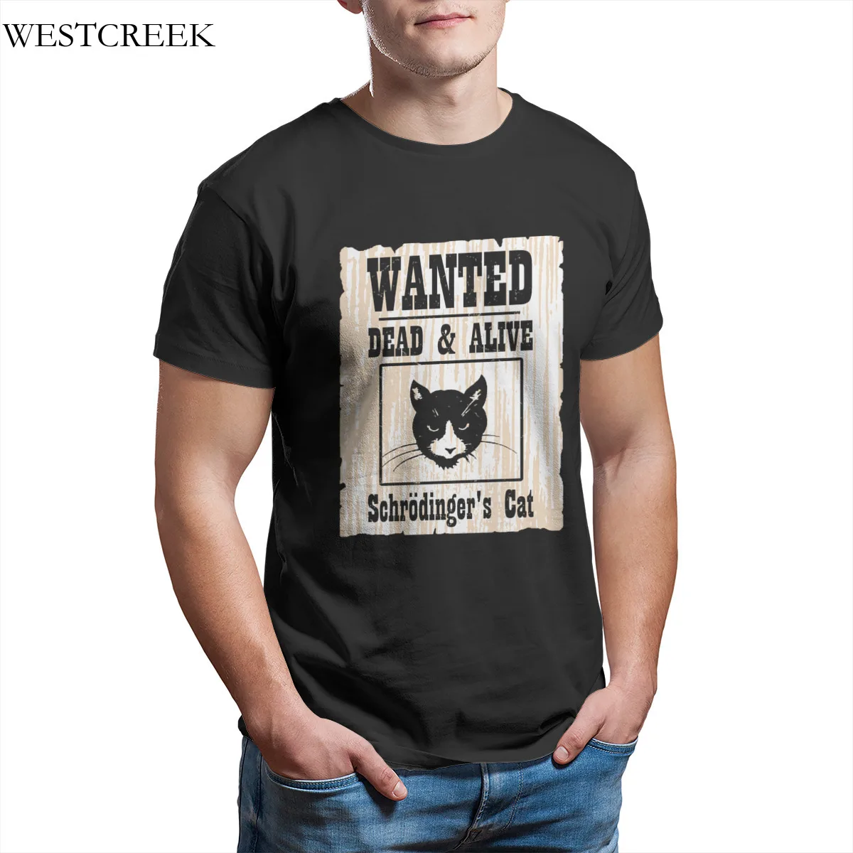 

Wholesale Men's T-Shirt Wanted Schrodinger's Cat T-Shirt Custom Cosplay Hip-Hop Tshirts 30615