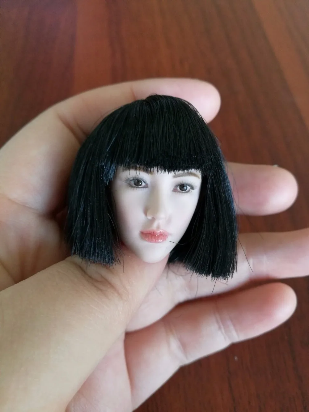 

1:6 Tomoe черные волосы женские глава лепить модель игрушки подходит 12 дюймов бледно тела
