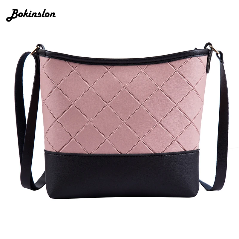 Bokinslon женская модная сумка на плечо мессенджер повседневная мешок с ромбиком в