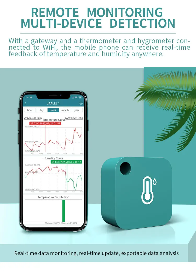 

Bluetooth Temperature And Humidity Sensor Monitor Smart Wireless Thermometer Hygrometer Alarm For Remote Controller App