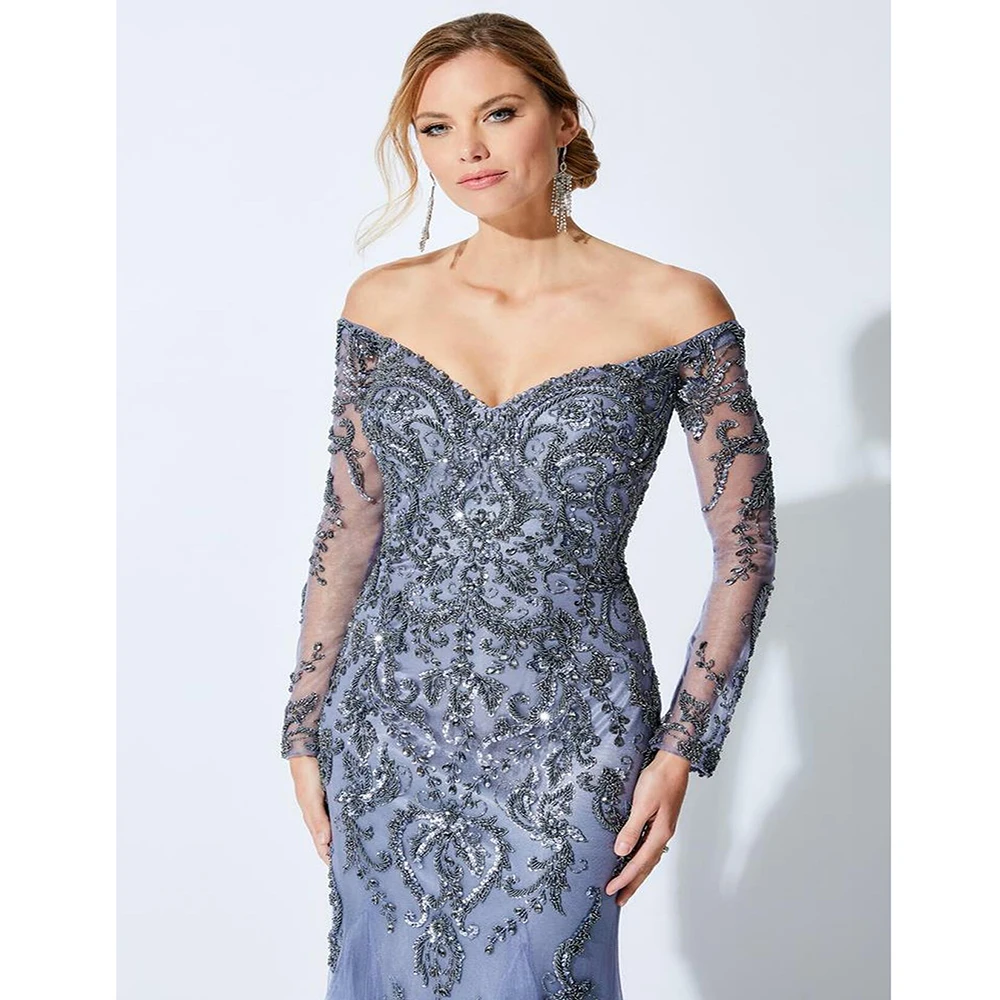 

Женское длинное вечернее платье, голубое ТРАПЕЦИЕВИДНОЕ ПЛАТЬЕ с открытыми плечами, для выпускного вечера, 2022