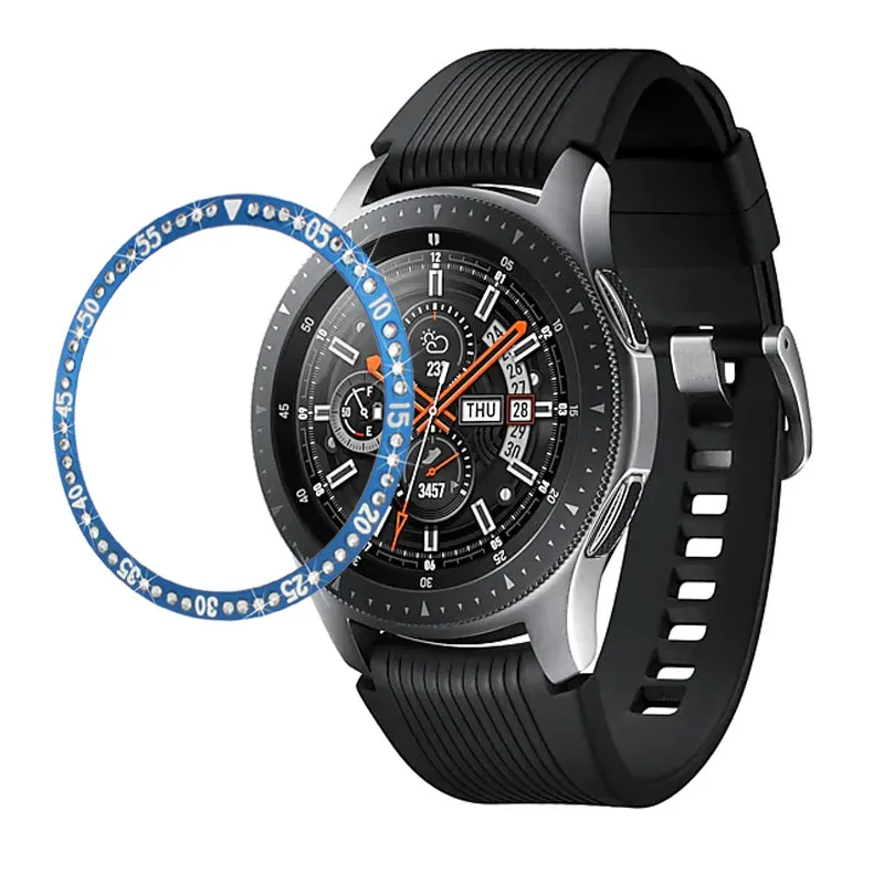 blue Металлический ободок для samsung Galaxy Watch 46 мм/42 мм чехол gear S3 Frontier/классическая спортивная клейкая крышка ремешок аксессуары 46/42 3 - Цвет ремешка: blue