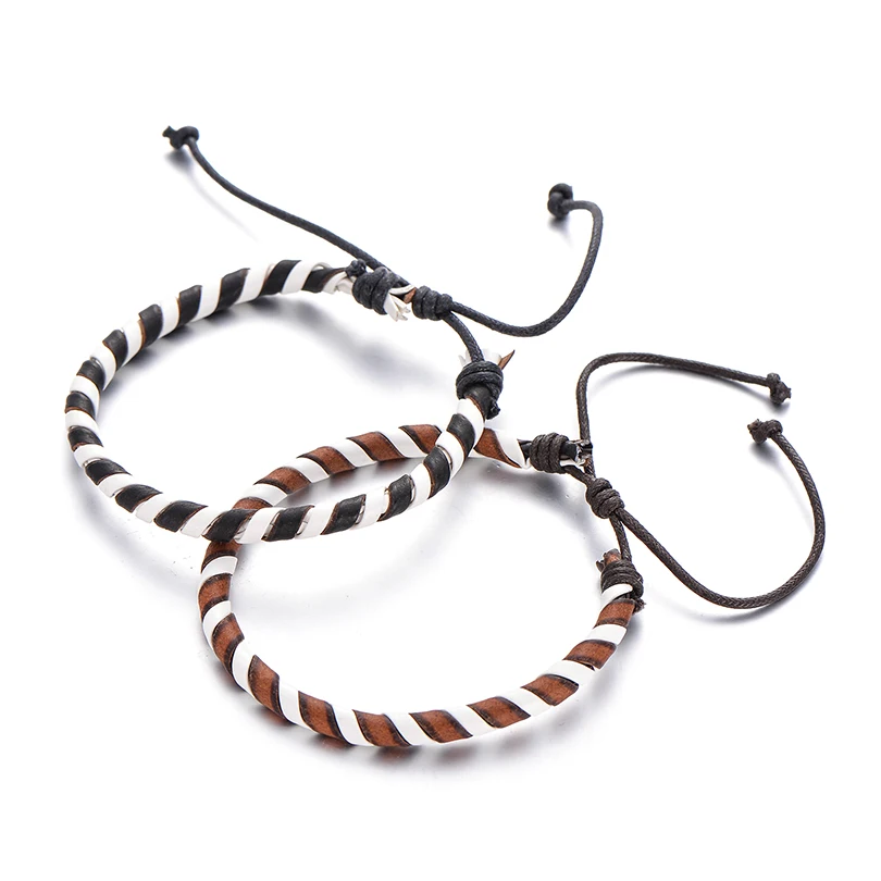 IYOE винтажные плетеные браслеты из искусственной кожи для женщин и мужчин дружбы