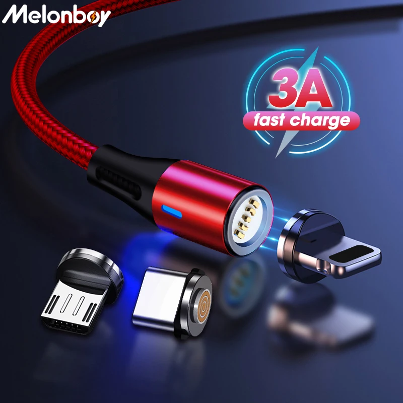 

3A Fast Charging USB Cable Micro Type C Magnet Mobile Phone Magnetic Data USB Charger For Xiaomi Samsung For Iphone 12