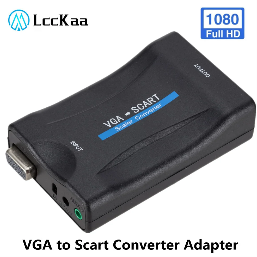 Адаптер LccKaa 1080P VGA для Scart преобразователь сигнала Видео Аудио высокого качества