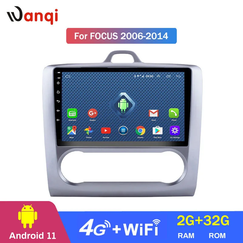 

4G Lte All Netcom Android 11 автомобильный аудиоплеер 9 дюймов для Focus 2006-2014 Автомобильный GPS-навигатор