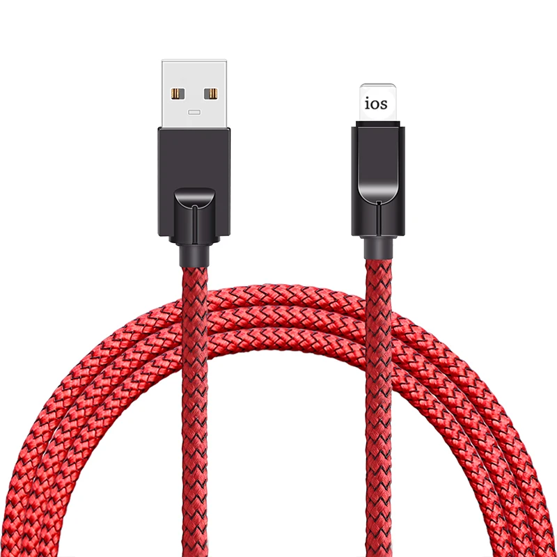 Red Кабель мобильного телефона зарядный кабель 3A для IOS iPhone зарядное устройство для iPhone 11 7 6 Plus XS Max быстрая зарядная зарядка провод шнур - Цвет: Red