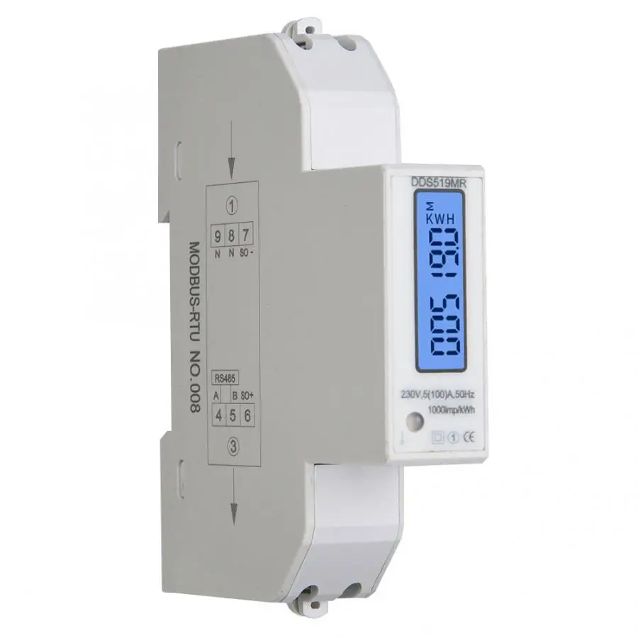DDS519MR Мощность метр разноцветные функциональные однофазный 230V AC 1P производителем
