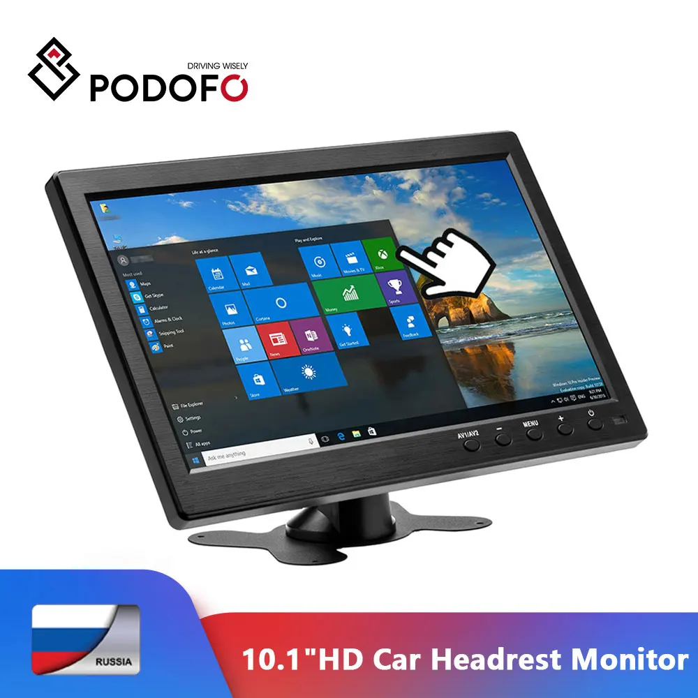 

Podofo 10.1"HD Car Headrest Monitor LCD HD Digital Screen HDMI/VGA/AV/USB/SD Slim UV Coating PC/TV/DVD Player For Monitoring