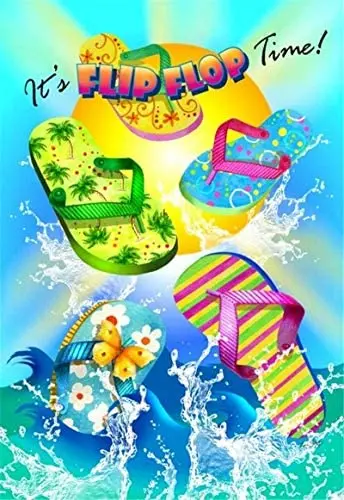 

LZATPD SLALL Beach It's Flip Flop Time Retro Street Sign Household Metal Tin Sign Bar Cafe Car Motorcycle Garage Deco